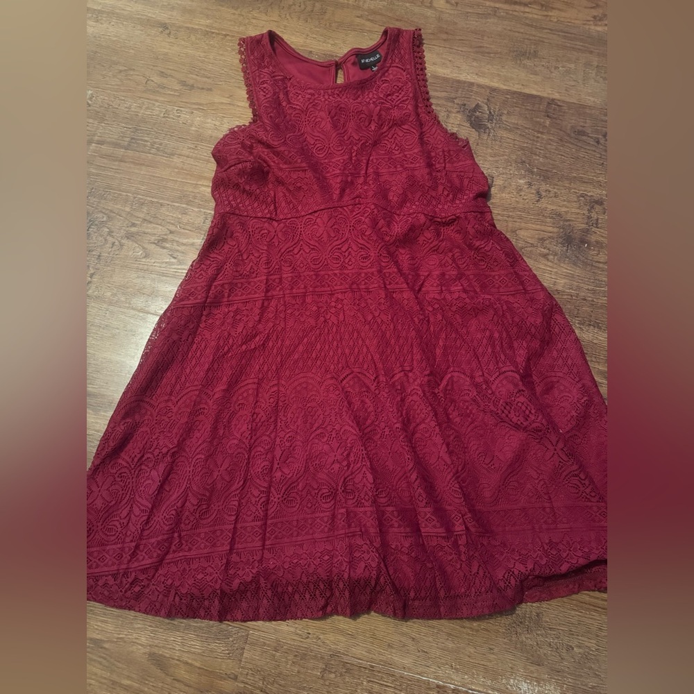 My Michele Red Lace Dress L Christmas